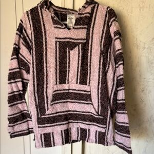 Pink and Black Striped Women's Sweater